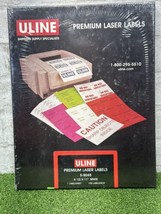 Uline 100 Premium Laser Labels S-5045 8 1/2&quot; X 11&quot; White, NEW AND SEALED - £19.47 GBP