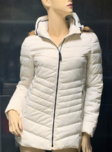 Marc New York by Andrew Marc Faux Fur Trim Hood Puffer Jacket Sz XS White - $1,779.14 MXN