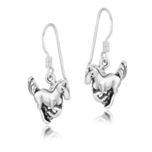 Gorgeous Elegant Horse .925 Silver Dangle Earrings - £13.69 GBP