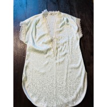 Lily Of France Seafoam Satin Lace VTG Short Nightgown Short Sleeves - $31.68
