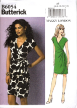 Butterick B6054 Misses 6 to 14 Maggy London Wrap Dress UNCUT Sewing Pattern - £11.94 GBP