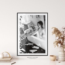 Sexy Girl Bathroom Art | Kate Moss Reading in Bathtub | Toilet Art Print | Large - £19.24 GBP