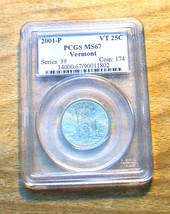 2001 - P PCGS Graded MS67 - Vermont State Quarter - $22.95