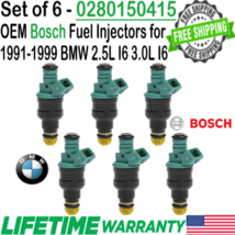 6 Units Bosch Genuine Fuel Injectors for 1994, 1995 BMW M3 3.0L I6 #0280150415 - £108.99 GBP