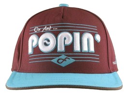 Flat Fitty On And Popin Burgundy Carolina Blue SnapBack Baseball Cap Hat NWT - £7.47 GBP