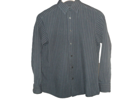 Axcess Men&#39;s Shirt Size L Dark Gray w/ Pinstripes Long Sleeves Buttoned - £14.34 GBP