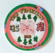 2019 Chinese New Year of The Pig The Venetian $25 Casino Chip - $39.95