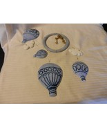 Hand Made Cast Plaster Hot Air Balloons With Clouds Hanging Mobile - £37.93 GBP