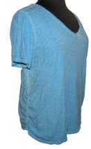 Lane Bryant Blue Mineral Wash Space Dye V Neck Slub Tee Shirt Plus Size 22-24 - £11.49 GBP