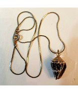 Chaldean Cone Sea Shell Pendant NECKLACE Minimalist Princess Length Cobr... - €12,79 EUR