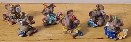 ELEPHANT HEART CIRCUS FLOWER BALL FIGURINE STATUE SET OF 6 DIFFERENT - $16.30