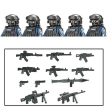 5PCS Military Figures Building Blocks City Commando Riot Soldier Toys SW... - £24.71 GBP