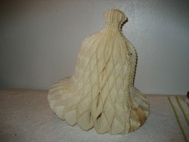 Vintage Christmas honeycomb Cardboard white bell Die Cut 15&#39;&#39; tall - £15.78 GBP