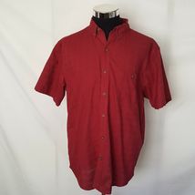 GH Bass Shirt Men&#39;s Size Large Dark Red Button Down Collar Casual  100% Cotton - £14.38 GBP