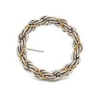 Tiffany &amp; Co Estate Circle Wreath Brooch 18k G + Silver TIF429 - £272.98 GBP