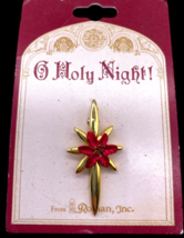 Vintage Christmas Jewelry Pendant Brooch Pin Bethlehem Star Poinsettia N... - $16.69