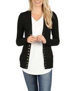 NioBe Clothing Women&#39;s Long Sleeve Snap Button Sweater Knit Cardigan (Sm... - $34.23 CAD
