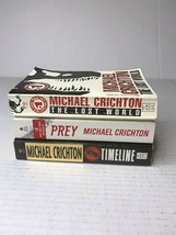 Lot of 3 Michael Crichton Paperback Books, America, The Lost World, Prey, Time.. - £8.62 GBP
