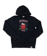 LL Bean X Peanuts Snoopy Winter Snow Black Hoodie Sweatshirt Size Small - $29.69