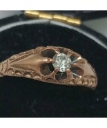 Antique  Victorian  Old European Cut .15ct Diamond Belcher 12k Gold Ring - £580.70 GBP