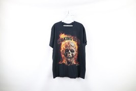 Vintage Mens Large Faded The Walking Dead Zombie Fire Flames Spell Out T-Shirt - £47.26 GBP