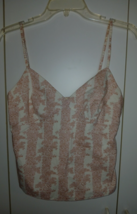 J. Crew Ladies Sleeveless PINK/WHITE Cotton CAMI-TOP-S-BARELY WORN-HOOK &amp; Eye - $9.46