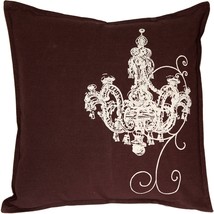 Chandelier Brown Cotton Throw Pillow 17x17, with Polyfill Insert - £23.86 GBP