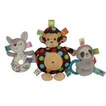Taggies Signature Collection Lot 3 Lovey Mary Meyer Monkey Dots Deer Sloth Baby - $14.39