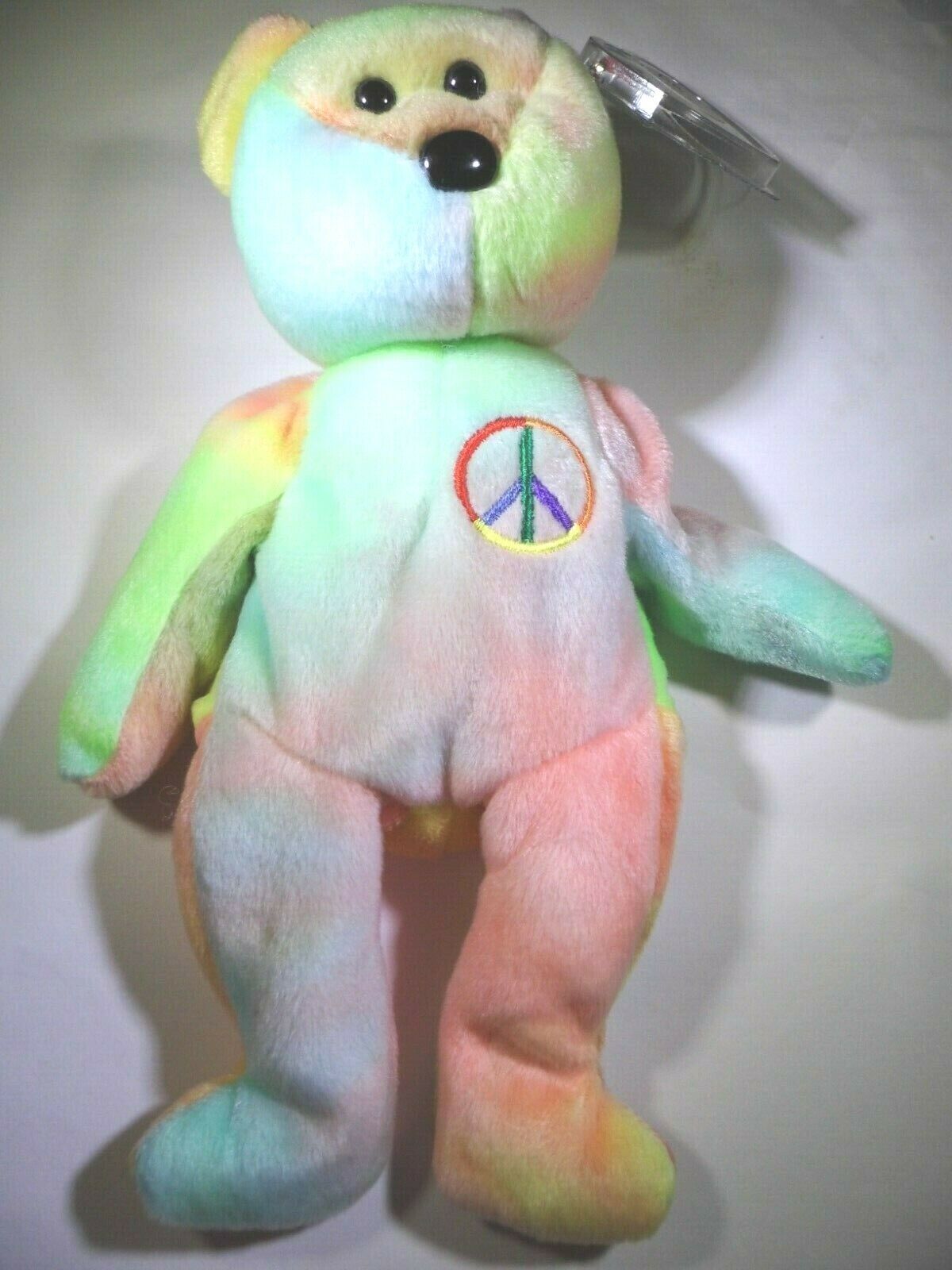 Peace TY Beanie    Tush #115 Stamp  #PB107  Extra space after abound ! - $11.25