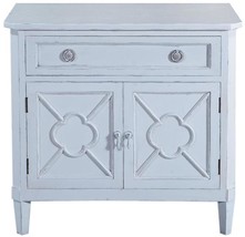 Nightstand Wilcox Antique White Solid Wood Brass 2-Doors 1-Drawer - £1,022.37 GBP