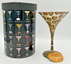 Lolita &quot;Leopardtini&quot; Painted Martini Glass NIB Drink Recipe on Glass SKU... - $24.99
