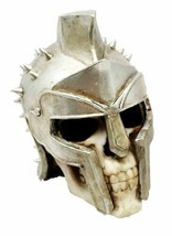 Spiked Spartan Helm Hero Gladiator Maximus Warrior Skull Figurine Sculpture - £22.37 GBP