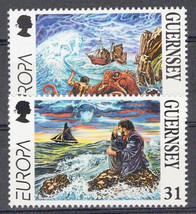ZAYIX Guernsey 591-592 MNH Legends Lore The Toilers of the Sea 101623S106M - £1.31 GBP