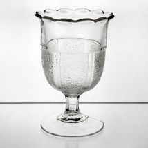 McKee Stippled Band Spooner,  Antique Glass c.1871, EAPG Frosted 5 1/2&quot; - £7.88 GBP