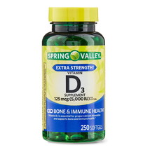 Vitamin D3 Softgels, 125 Mcg per Softgel, 5,000 IU, 250 Count - £14.39 GBP