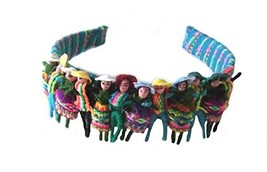 Alpakaandmore Girl Headband Peruvian Puppets Handmade 12 Figures (Blue) - £12.71 GBP