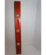 Vintage Carpenters Level 24&quot; Long Construction Wood Red 3 Window - $29.99