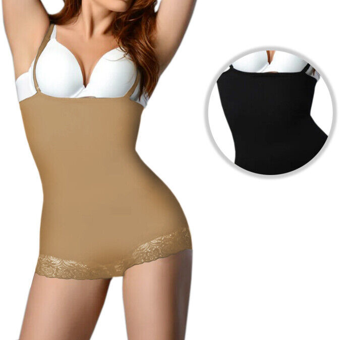 Women&#39;s Camisol Thin Straps Slimming Shapewear Boyshort Bodysuit With La... - $18.18