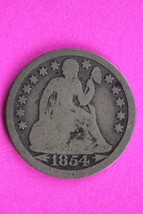 1854 P Seated Liberty Dime Exact Silver Coin Shown Low Grade Filler 90 - $19.20