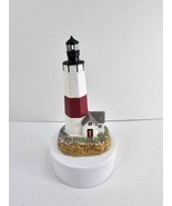 Lefton Montauk Lighthouse Figurine Geo Z Lefton 1994 with fixed Music bo... - £13.28 GBP