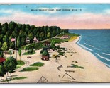 Tourist Camp Beach Port Huron Michigan MI UNP Linen Postcard Z2 - $2.92