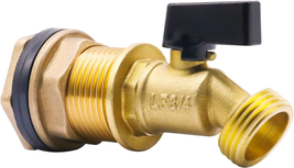 Horiznext Rain Barrel Spigot, Brass 55 Gallon Water Tank Faucet, Bulkhead Valve  - £21.25 GBP