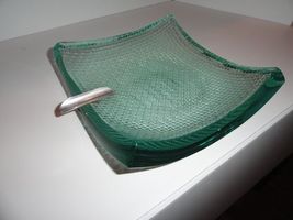 Stephen Schlanser Studio Art Glass Ashtray  Measures 7.5" Square - $341.55