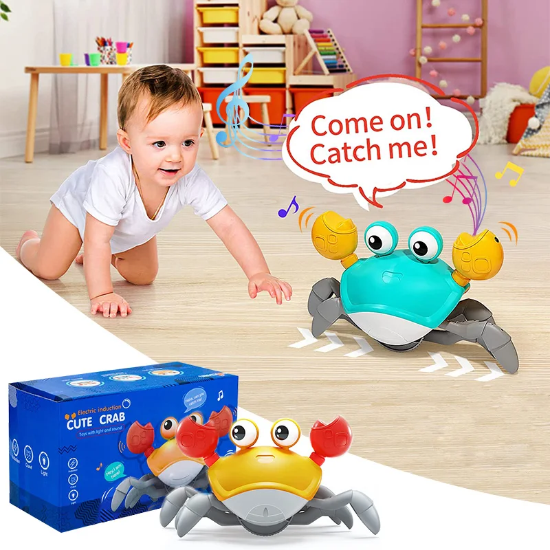 Cute Sensing Crawling Crab Baby Toys Interactive Walking Dancing with Music - £8.59 GBP+