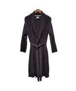 Jason Wu Chenille Robe Gray Ribbed Waffle Knit Long Womens Medium Belt S... - $47.53 CAD