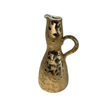 Vintage 24k Gold Coated Pottery Weeping Vase/ Pitcher - £24.35 GBP