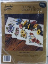 1994 Candamar Designs - Something Special Floral Place Mats Counted Cros... - £27.22 GBP