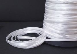 1/8&quot; 3mm wide 50 yds -300 yds White Nylon Satin Ribbon Double Faced S15 - $7.99+