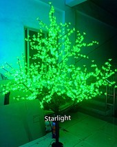 7ft Outdoor 1,248pcs LEDs Cherry Blossom Christmas Tree Night Light Green Color - £415.48 GBP