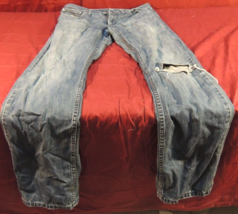 LEVIS STRAUSS 514 BLUE WASH JEAN DENIM STRAIGHT LEG PANTS 32X34 - $22.94